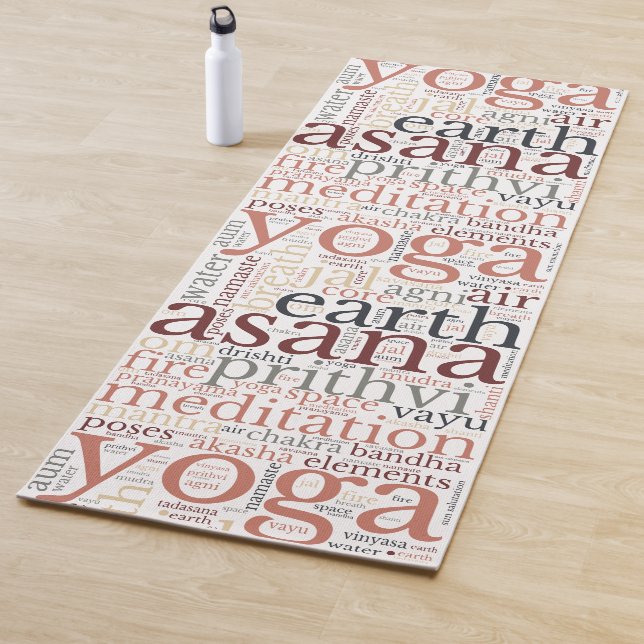 Motivational Words Yoga Terminology Yoga Mat (In Situ)