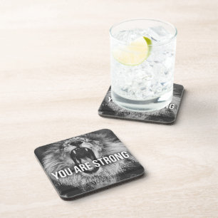 Motivational Words - You Are Strong Drink Coaster
