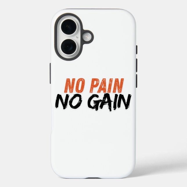 Motivational Workout iphone case (No pain No gain) (Back)