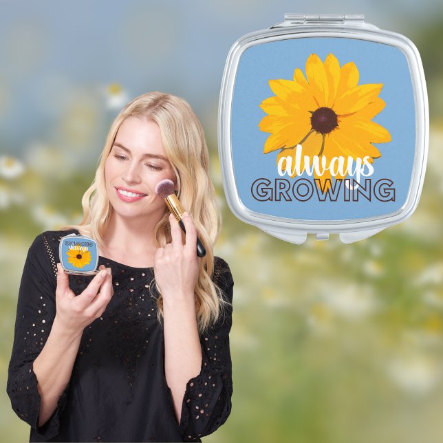 Motivational Yellow Flower Empowering Photo Art Compact Mirror (Creator Uploaded)