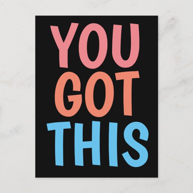 MOTIVATIONAL YOU GOT THIS POSTCARDS (Front)