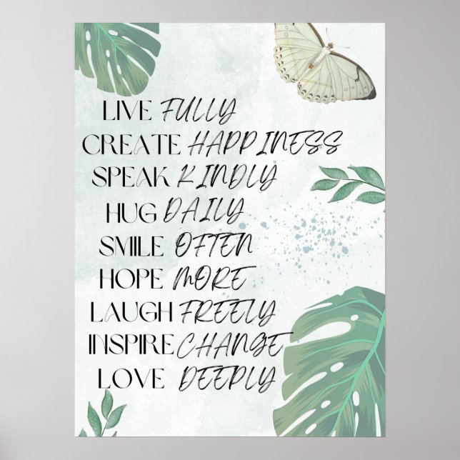 Motivational Zen Affirmation Wall Art (Front)