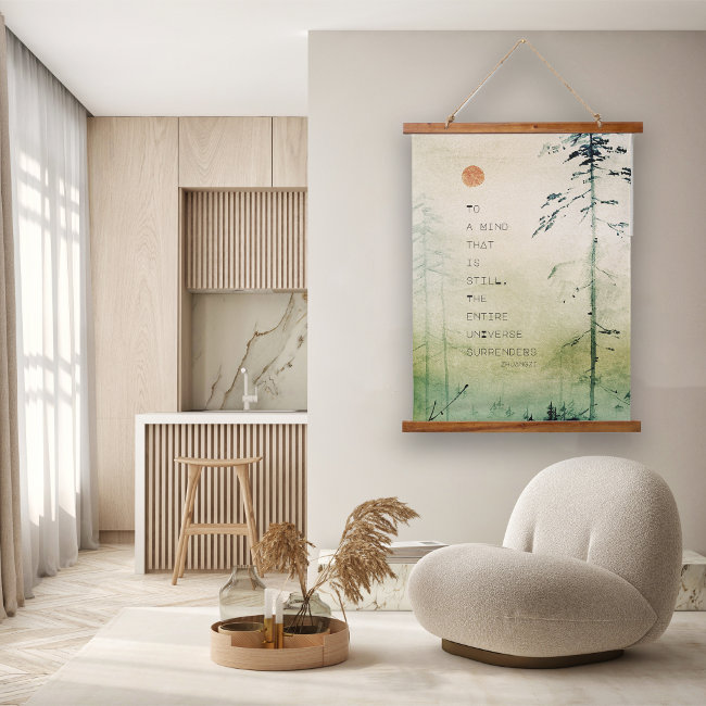 Motivational Zen Quote Asian Art Wood  Hanging Tapestry