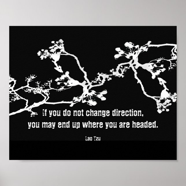 motivational zen quote poster black and white (Front)