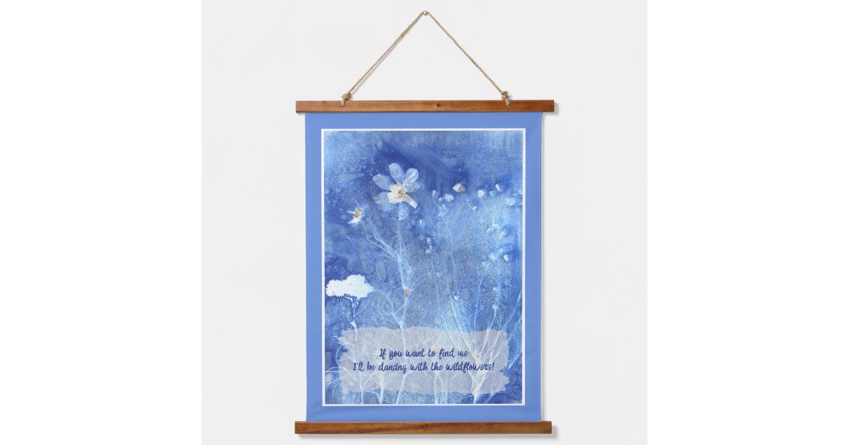 Motivational Zen Quote Watercolor Floral Hanging Tapestry | Zazzle