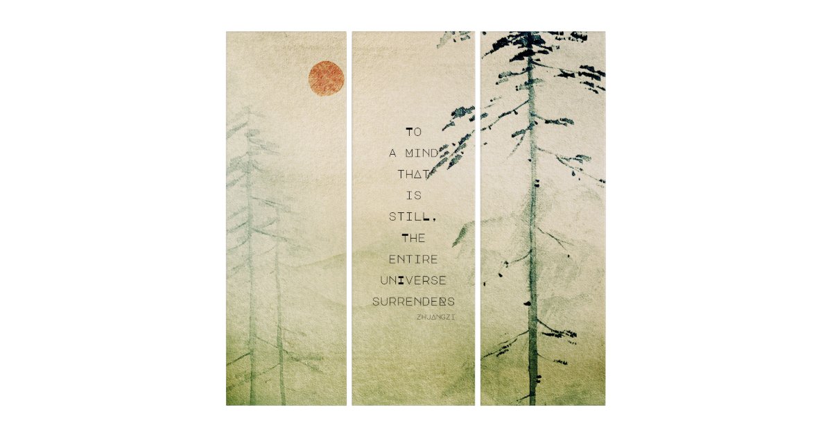 Motivational Zen Quote Watercolor Landscape Triptych | Zazzle