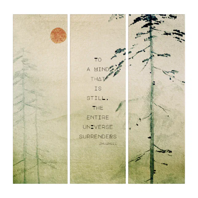 Motivational Zen Quote Watercolor Landscape Triptych | Zazzle