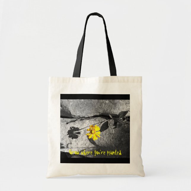 Motivations "Grow where you're planted" Tote Bag (Front)