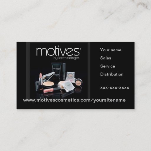 Customizable Motives Cosmetics Distributor Business Card
