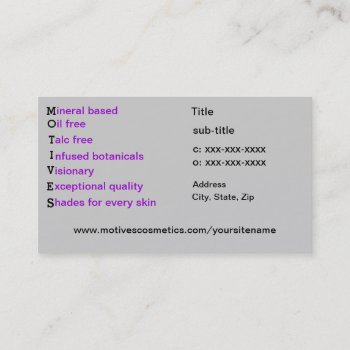 Motives Cosmetics Distributor Business Card by LearnKnowUnderstand at Zazzle