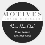 Motives Cosmetics Product Reorder Sticker at Zazzle