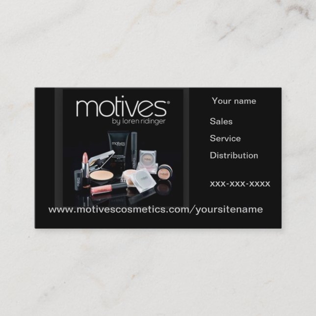 Motives Distributor business card with appointment (Front)