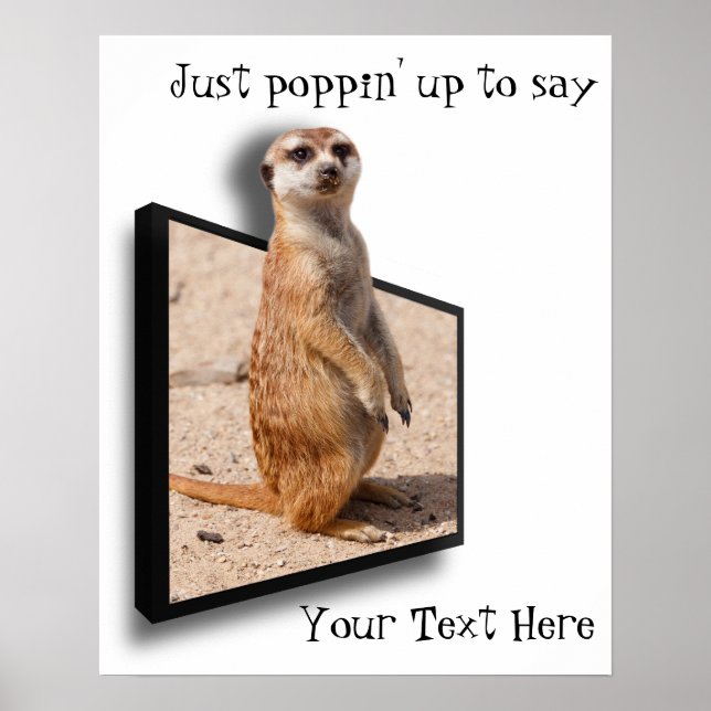 Motivitational Poster | 3D Meerkat Cheering You Up (Front)