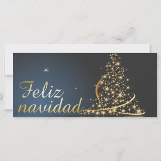Motivo navideño azul con dorado árbol de navidad.