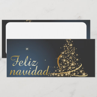 Motivo navideño azul con dorado árbol de navidad.