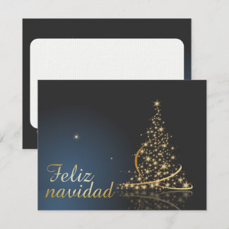 Motivo navideño azul con dorado árbol de navidad. invitation
