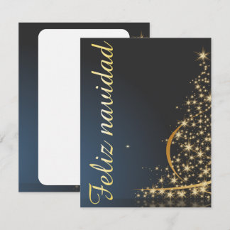 Motivo navideño azul con dorado árbol de navidad. invitation