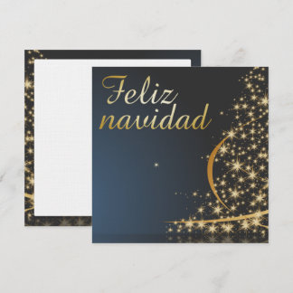Motivo navideño azul con dorado árbol de navidad. invitation