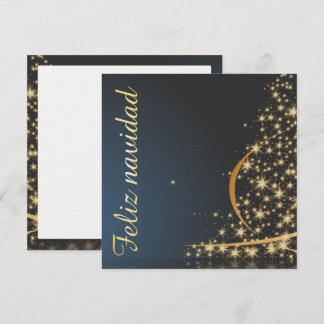 Motivo navideño azul con dorado árbol de navidad. invitation