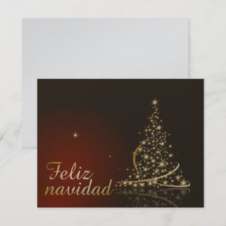 Motivo navideño rojo con dorado árbol de navidad. invitation