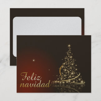 Motivo navideño rojo con dorado árbol de navidad. invitation