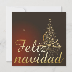 Motivo navideño rojo con dorado árbol de navidad. invitation