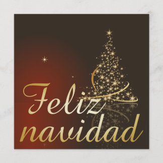 Motivo navideño rojo con dorado árbol de navidad. invitation