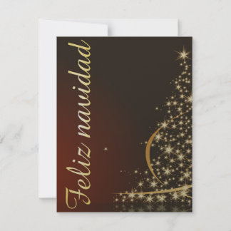 Motivo navideño rojo con dorado árbol de navidad. invitation