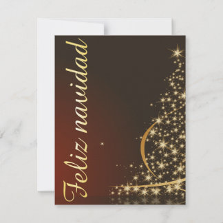Motivo navideño rojo con dorado árbol de navidad. invitation