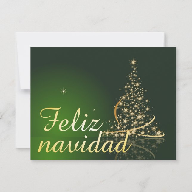 Motivo navideño verde con arbol de navidad. (Front)