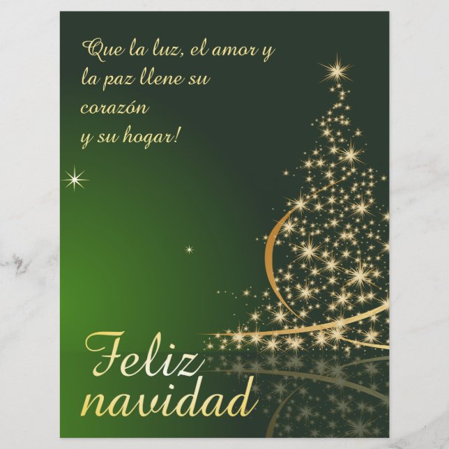 Motivo navideño verde con arbol de navidad. (Front)