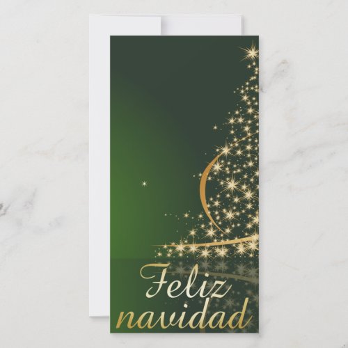 Motivo navideo verde con arbol de navidad holiday card