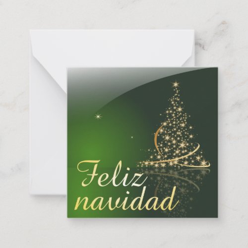 Motivo navideo verde con arbol de navidad V20 Note Card