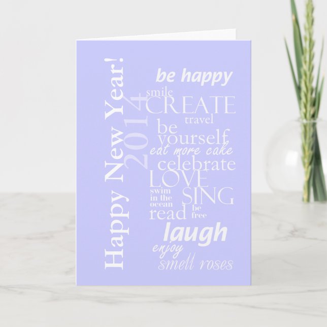 motivtional inspirational happy new year 2014 holiday card (Front)