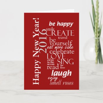 Motivtional Inspirational Happy New Year 2016 Holiday Card by hutsul at Zazzle