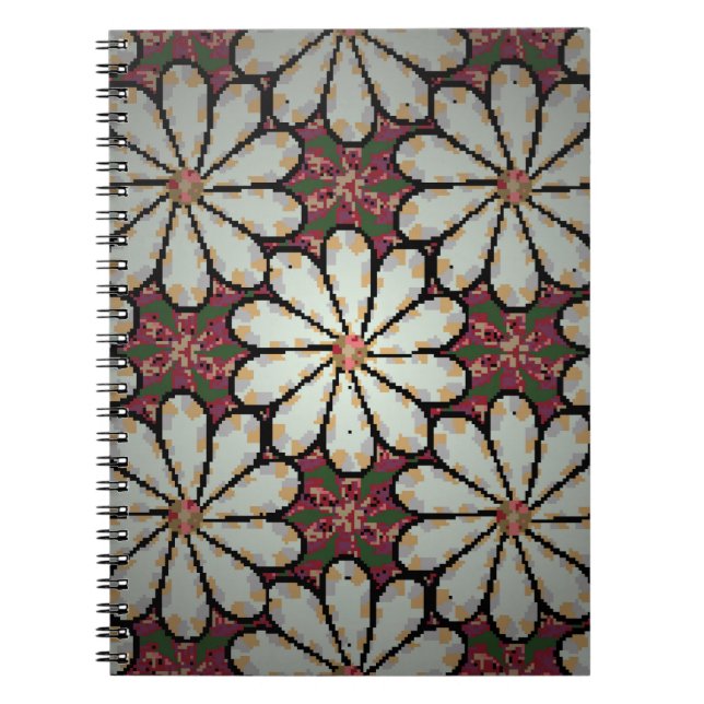 Motley illustration. Small colorful flowers. Sprin Notebook (Front)