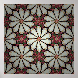 Motley illustration. Small colorful flowers. Sprin Poster