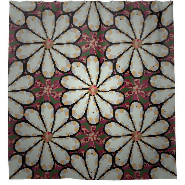 Motley illustration. Small colorful flowers. Sprin Shower Curtain (Front)