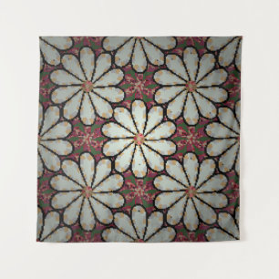 Motley illustration. Small colorful flowers. Sprin Tapestry