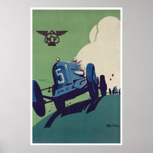Moto Club De France Print Racecar Art French