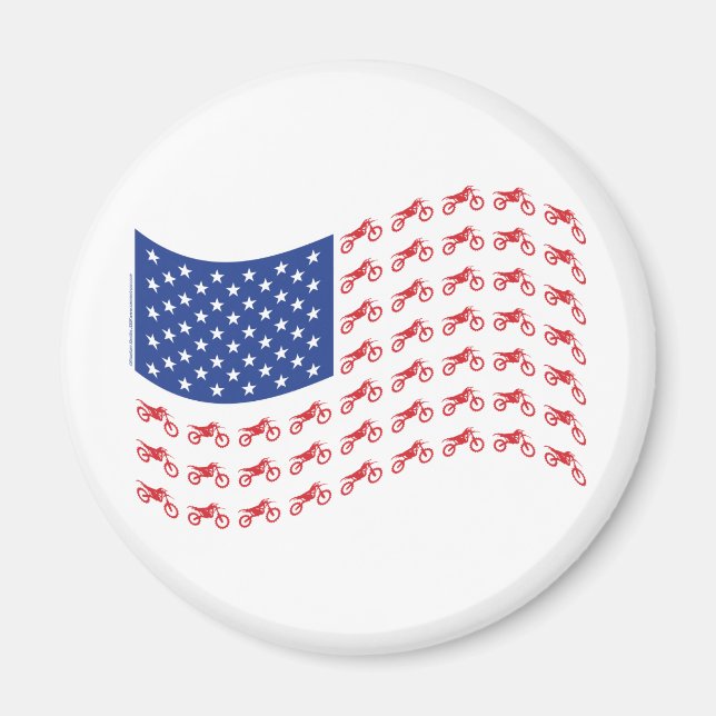 mOTO-cROSS-fLAG-wAVE Magnet (Front)