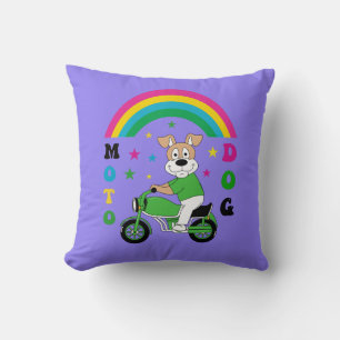 Moto Dog Throw Pillow