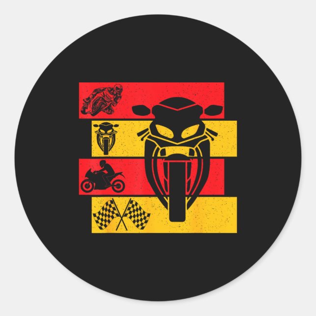 Moto Gp Motorcycle Gp Racing Motorcycles Biker Boy Classic Round Sticker (Front)