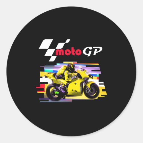 Moto Gp Super Bikes Grand Prix Motorcycle Racing M Classic Round Sticker