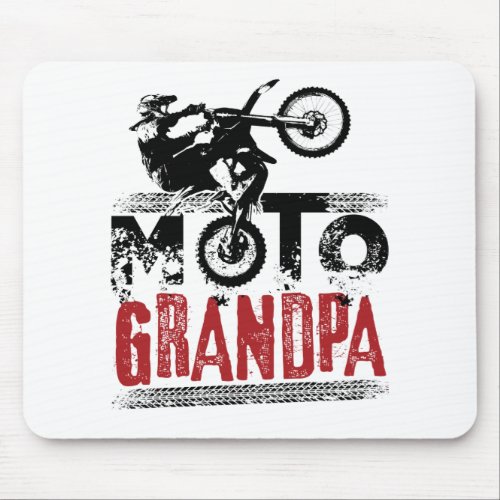 Moto Grandpa Motocross BMS Dirt Bike Mouse Pad