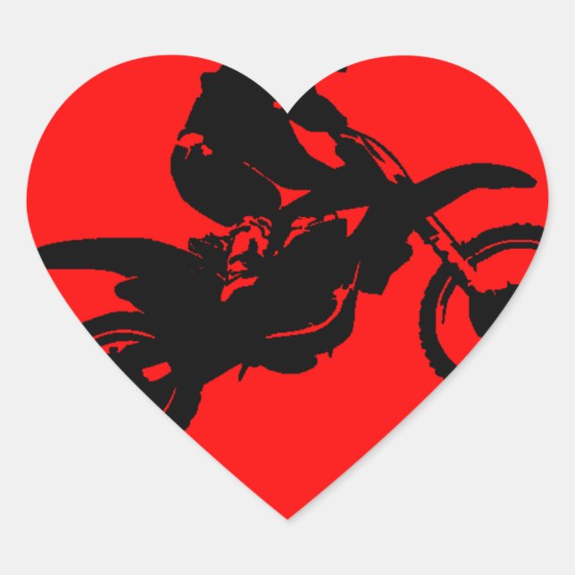 MOTO IN RED HEART STICKER (Front)
