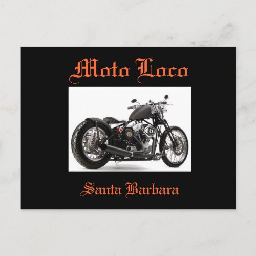 Moto Loco Santa Barbara Postcard