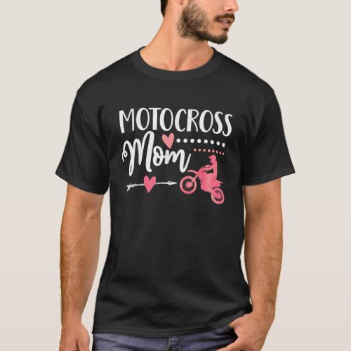 moto mom dirt bike cute motocross mother racing at T_Shirt