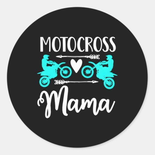 Moto Mom Dirt Bike Motocross Mother Racing Atv Classic Round Sticker