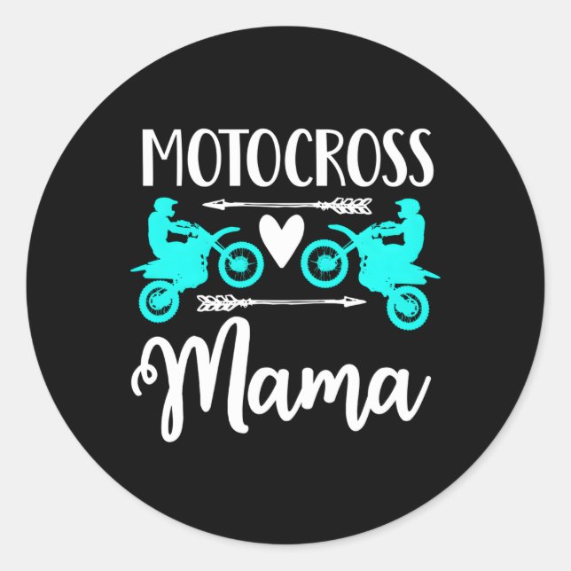 Moto Mom Dirt Bike Motocross Mother Racing Atv Classic Round Sticker (Front)